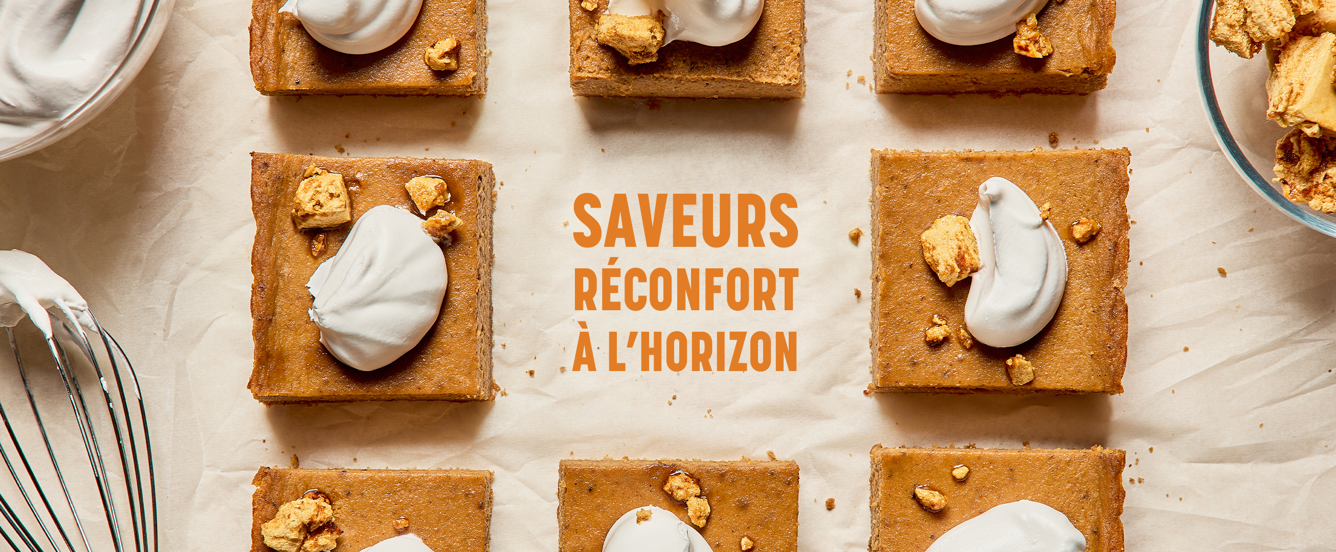 Bouchées citrouille avec texte Saveurs réconfort à l'horizon