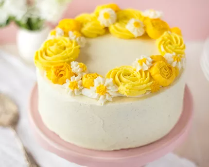 Gâteau couronne de fleurs